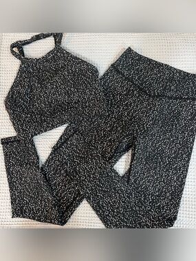 BuffBunny Rosa Jacquard SET Leggings + Bra !! Small